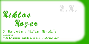 miklos mozer business card